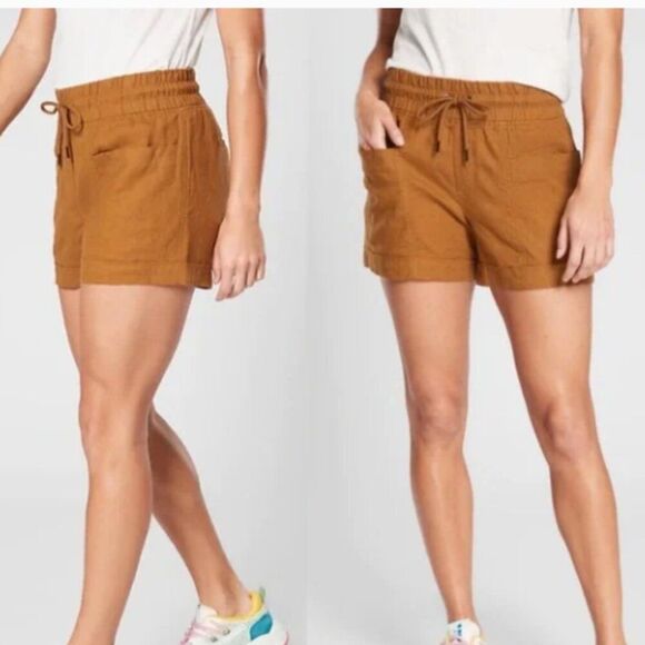 Athleta Cabo Linen Shorts Tank Size 8 - Picture 1 of 4